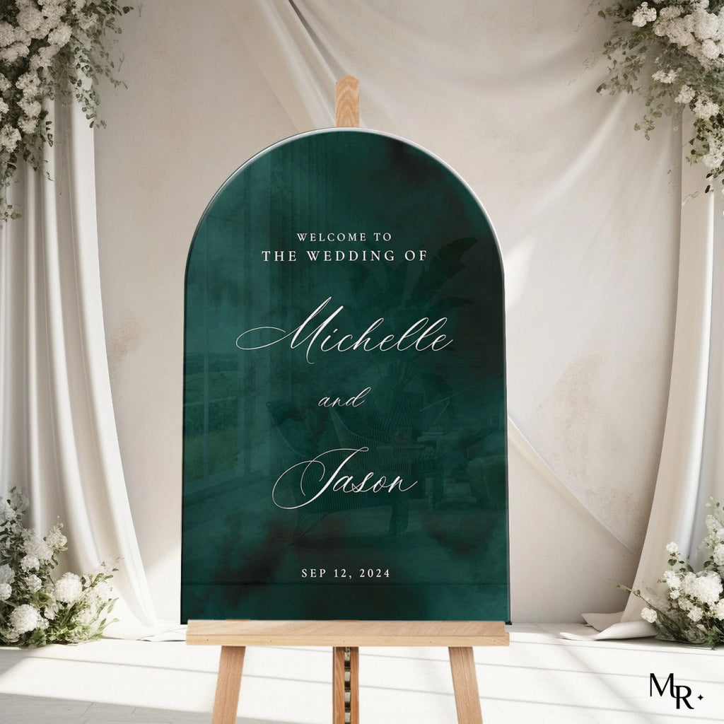 Emerald Green Wedding Welcome Sign, Emerald Wedding Sign - SpeedyOrders