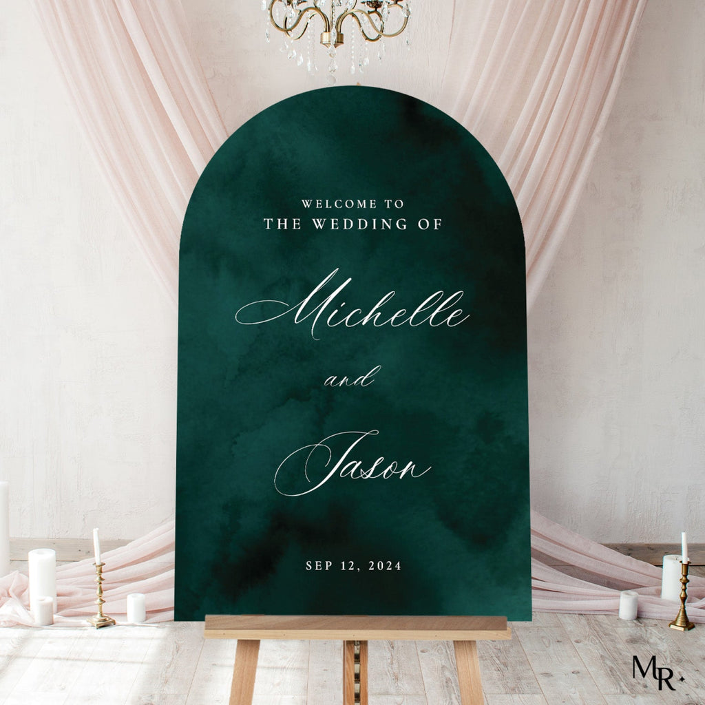 Emerald Green Wedding Welcome Sign, Emerald Wedding Sign - SpeedyOrders
