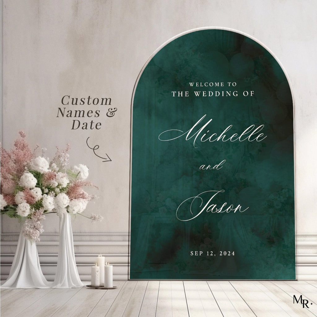 Emerald Green Wedding Welcome Sign, Emerald Wedding Sign - SpeedyOrders