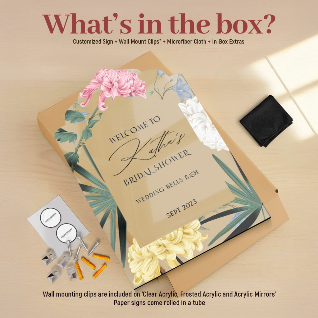 Enchanting Bohemian - inspired Bridal Shower Welcome Sign - SpeedyOrders