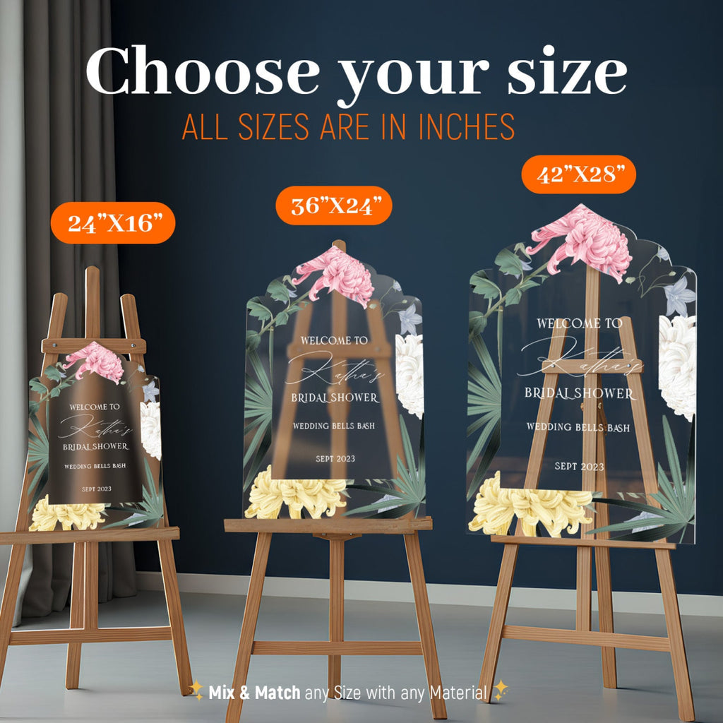 Enchanting Bohemian - inspired Bridal Shower Welcome Sign - SpeedyOrders