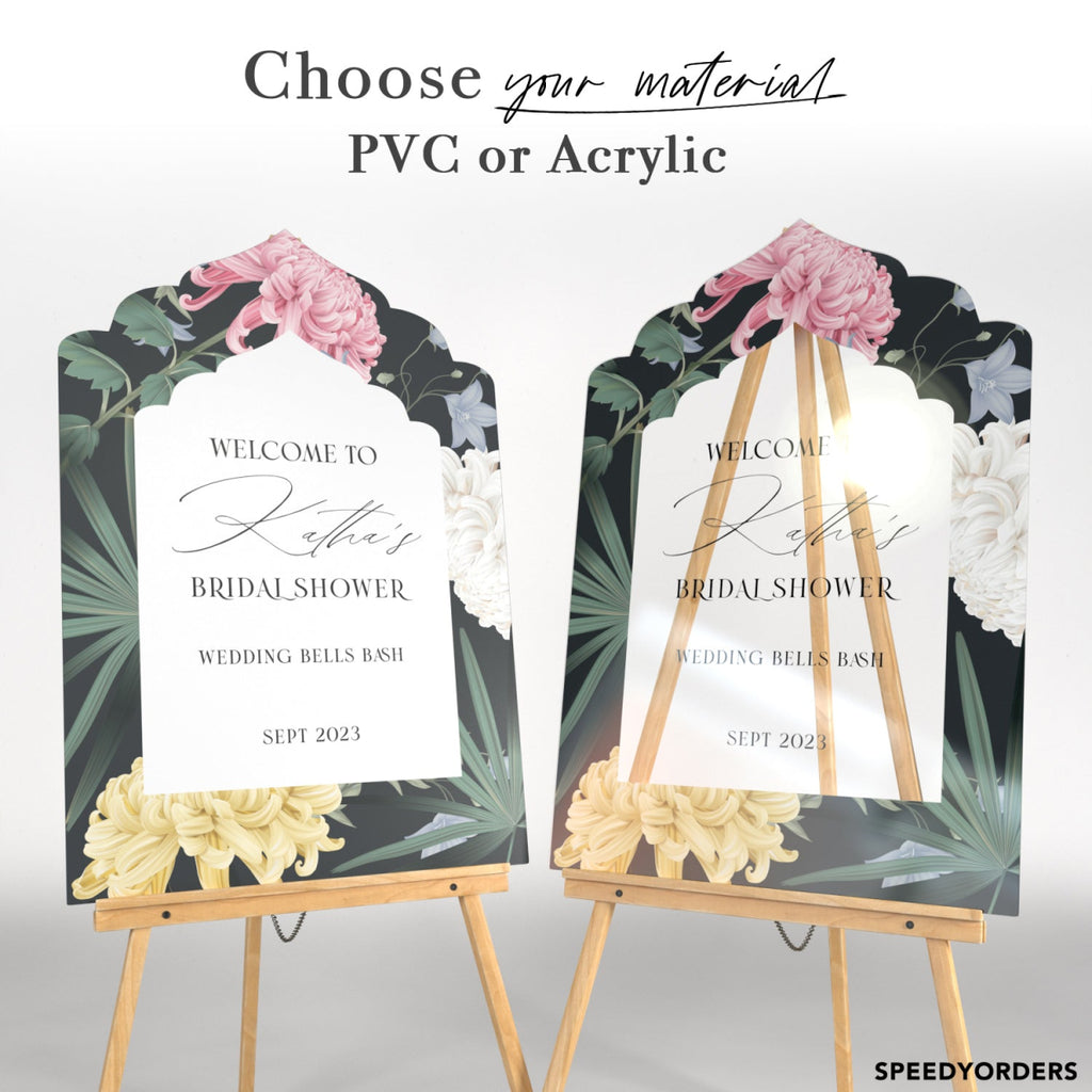 Enchanting Bohemian - inspired Bridal Shower Welcome Sign - SpeedyOrders