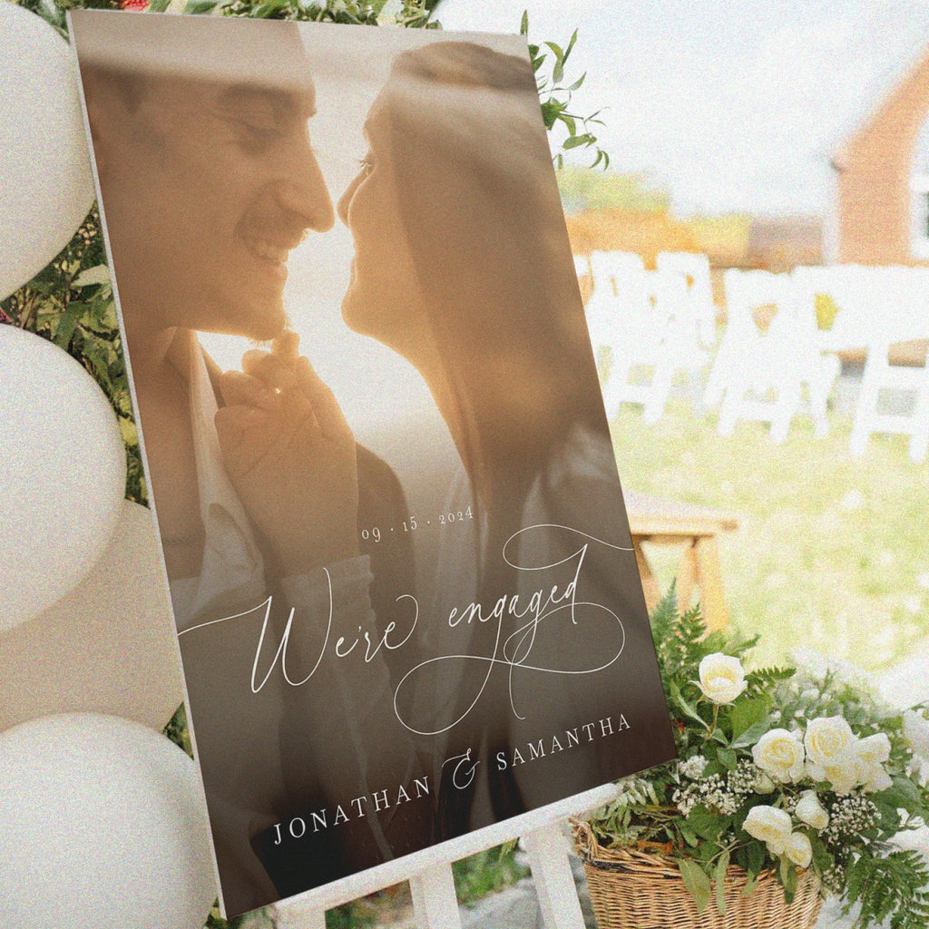 Engagement Photo Sign, Engagement Welcome Sign, We’re Engaged Sign - SpeedyOrders