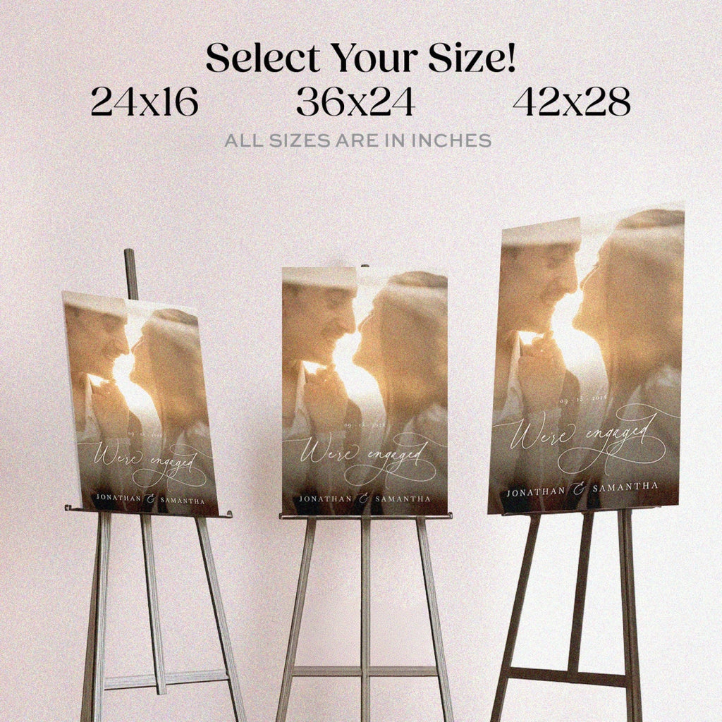 Engagement Photo Sign, Engagement Welcome Sign, We’re Engaged Sign - SpeedyOrders