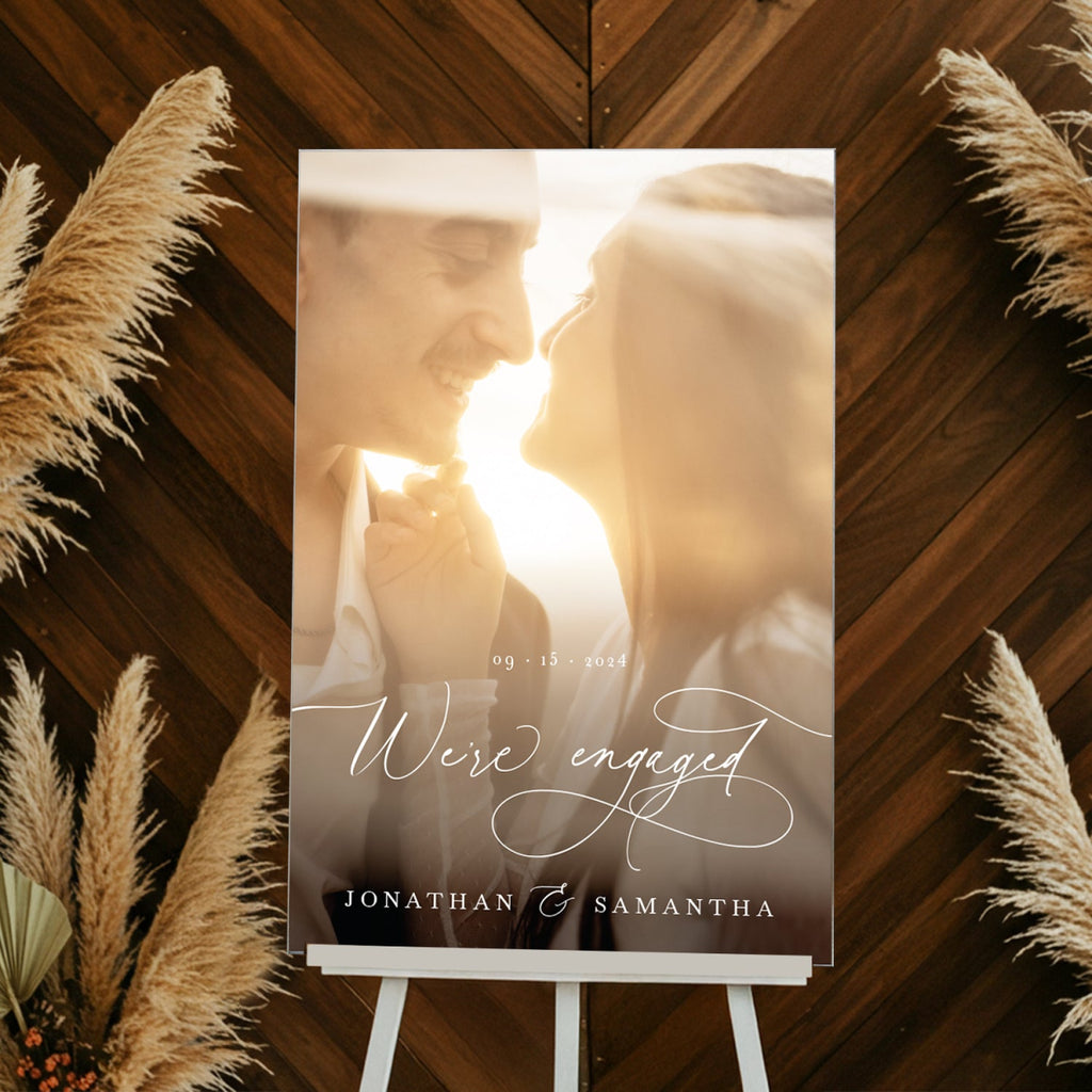 Engagement Photo Sign, Engagement Welcome Sign, We’re Engaged Sign - SpeedyOrders