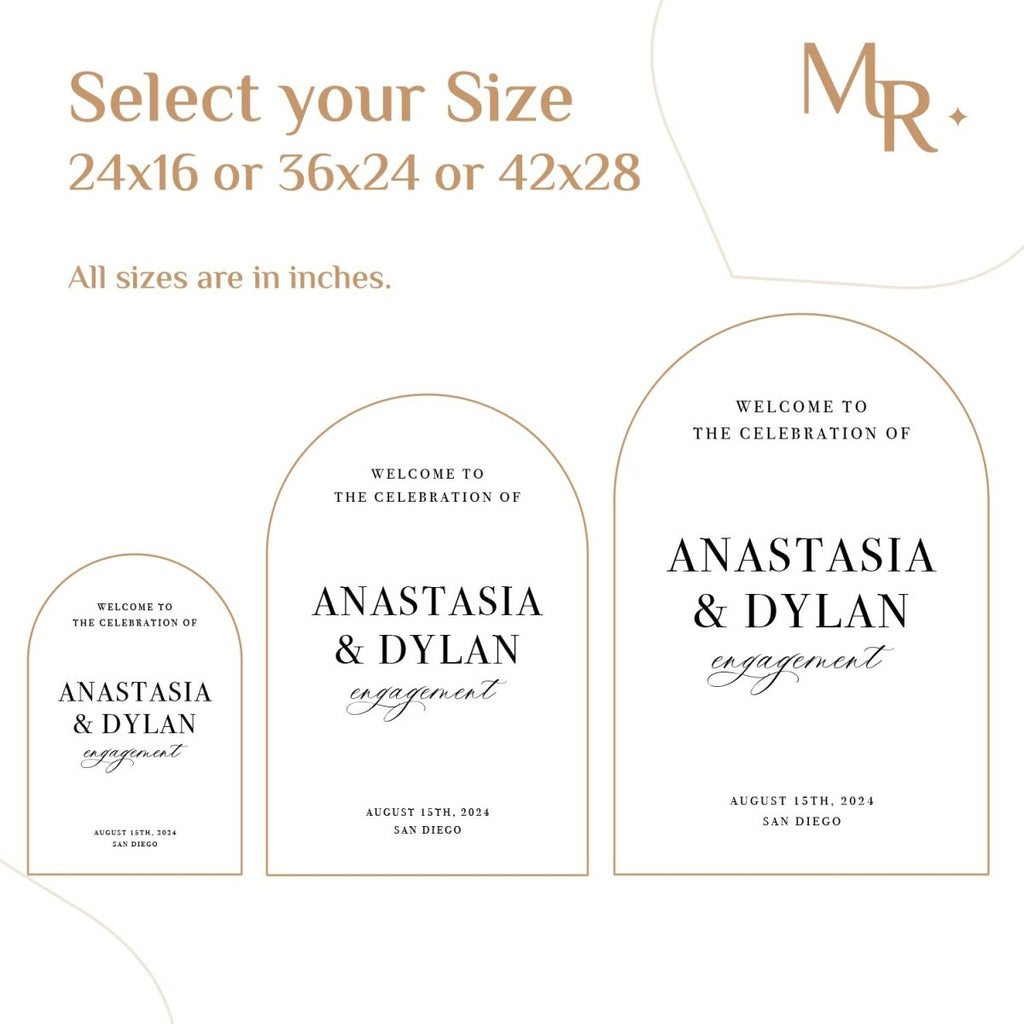 Engagement Sign, Minimalist Engagement Welcome Sign - SpeedyOrders
