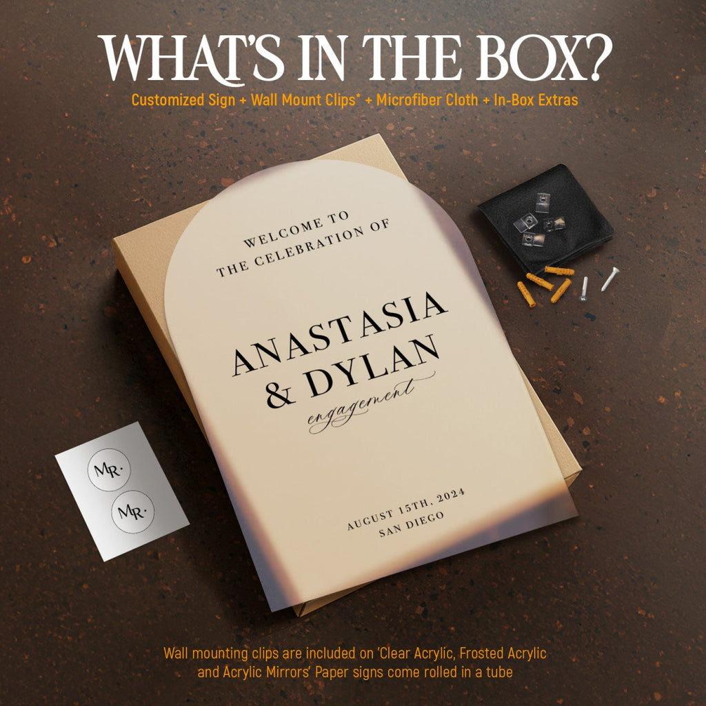 Engagement Sign, Minimalist Engagement Welcome Sign - SpeedyOrders