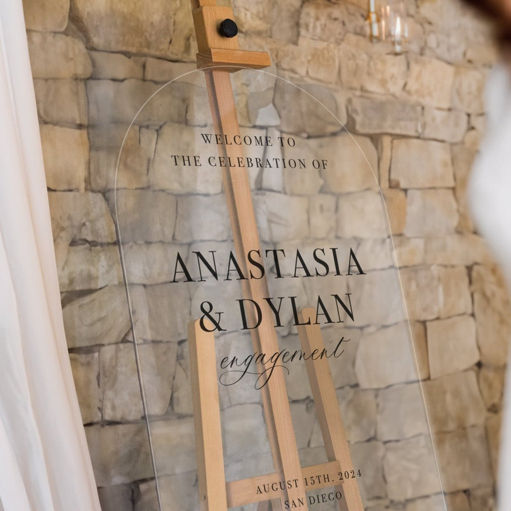 Engagement Sign, Minimalist Engagement Welcome Sign - SpeedyOrders