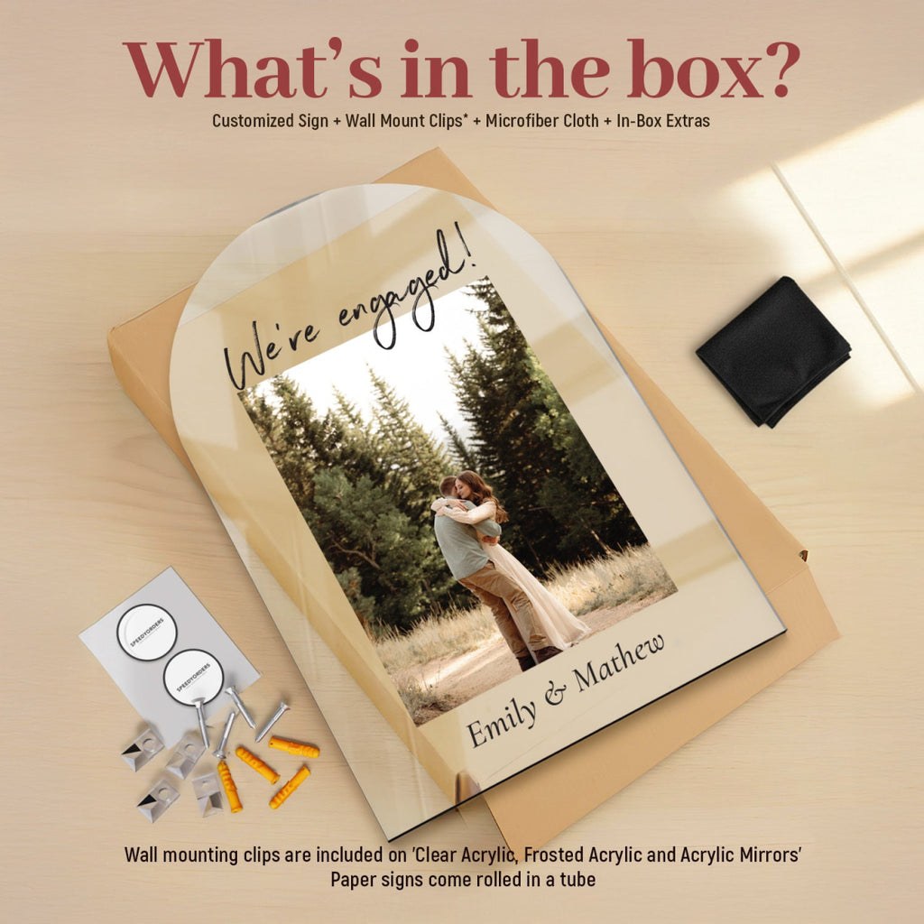 Engagement Sign, Wedding Engagement Party Welcome Sign With Photo - SpeedyOrders