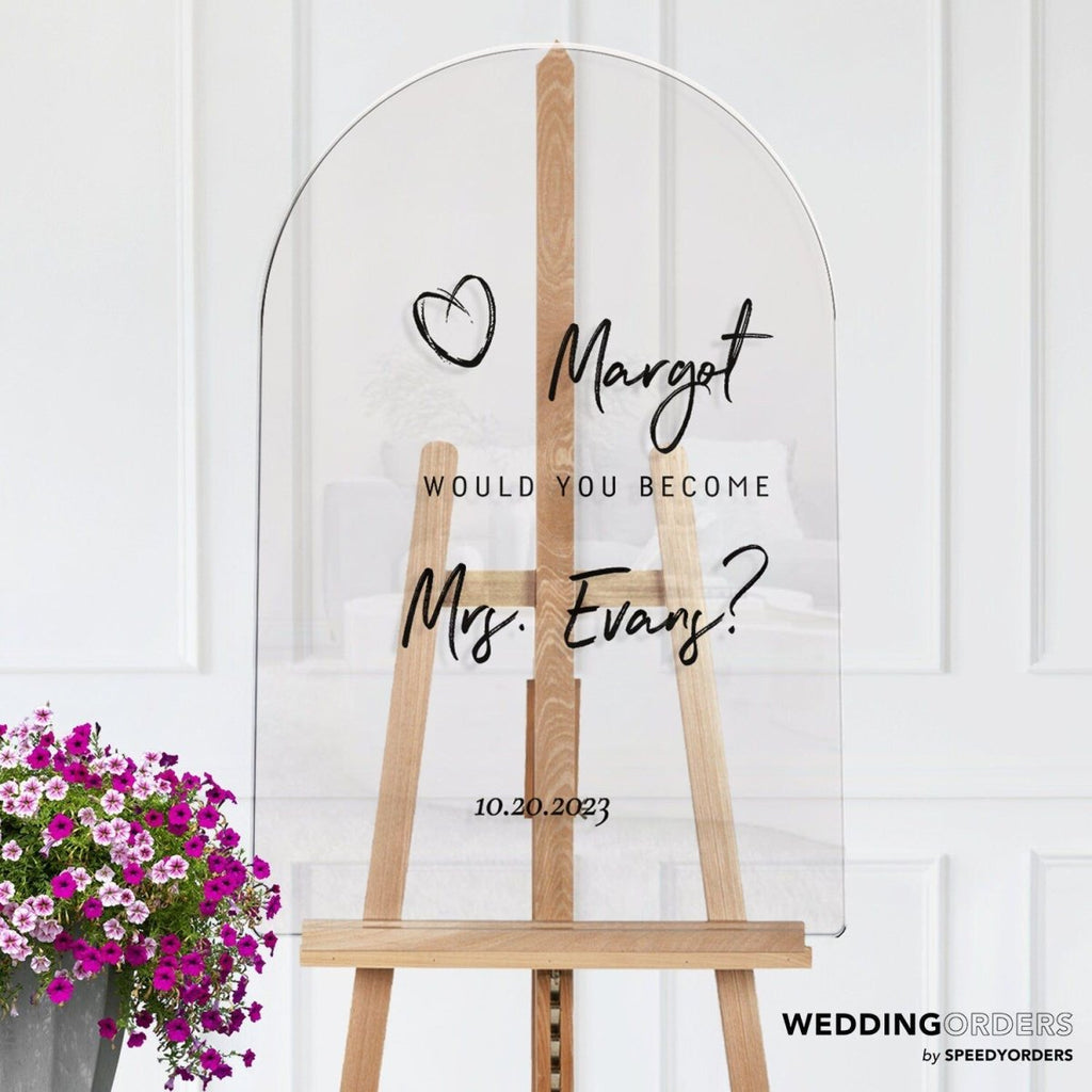 Engagement Welcome Sign, Personalized Engagement Sign, Minimalist Engagement Sign - SpeedyOrders