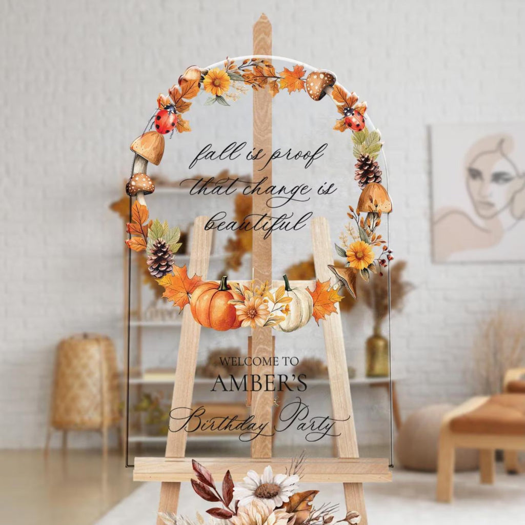 Fall Birthday Party Sign, Fall Birthday Welcome Sign - SpeedyOrders