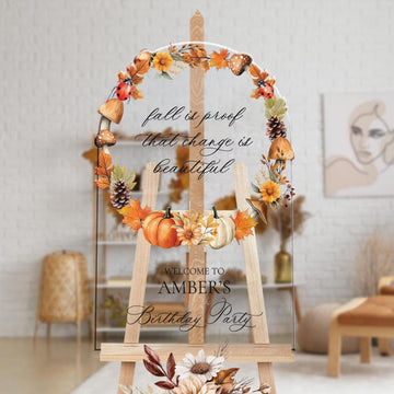 Fall Birthday Party Sign, Fall Birthday Welcome Sign - SpeedyOrders
