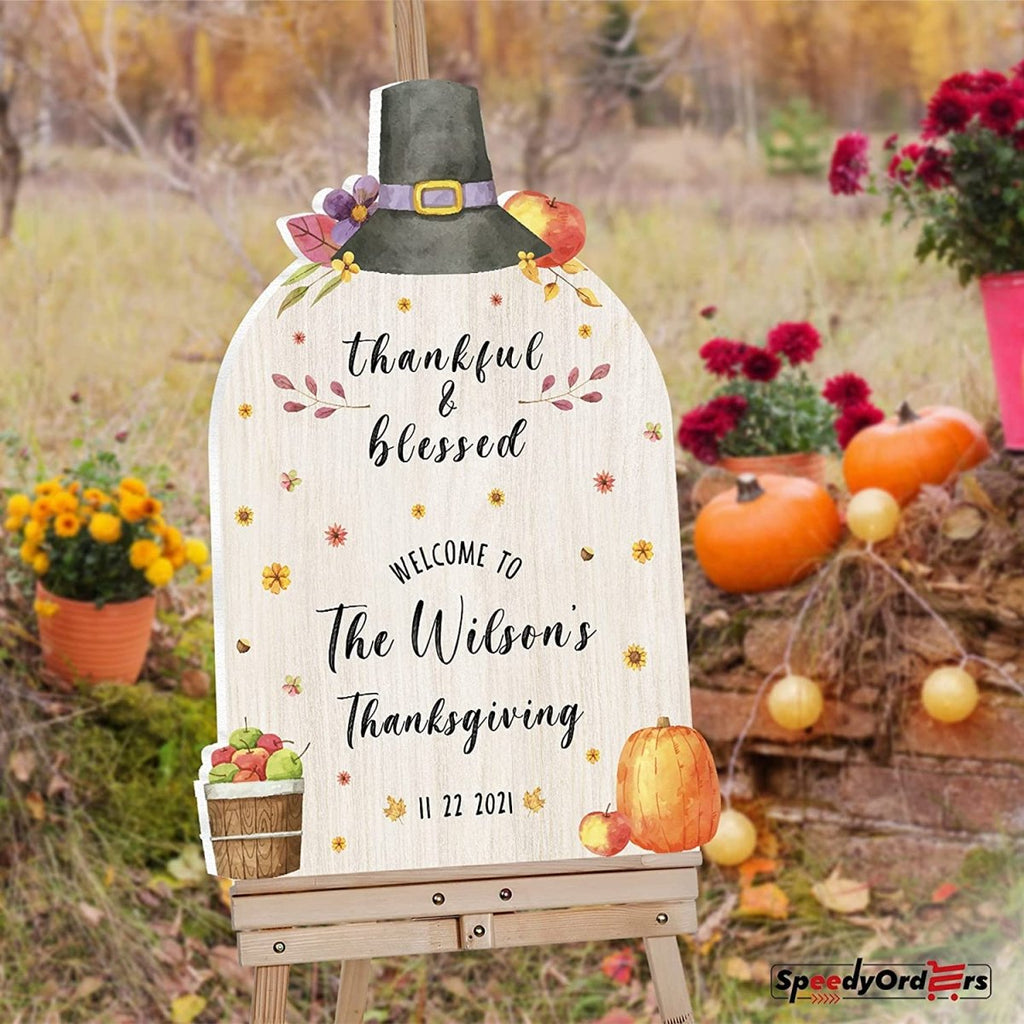 Fall Thanksgiving Welcome Sign - SpeedyOrders