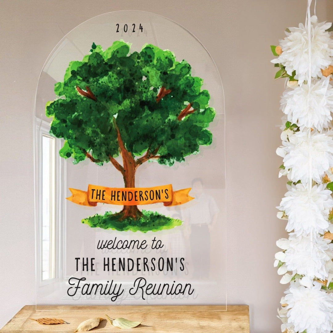 Custom Family Reunion Welcome Sign | Personalized Acrylic | SpeedyOrders