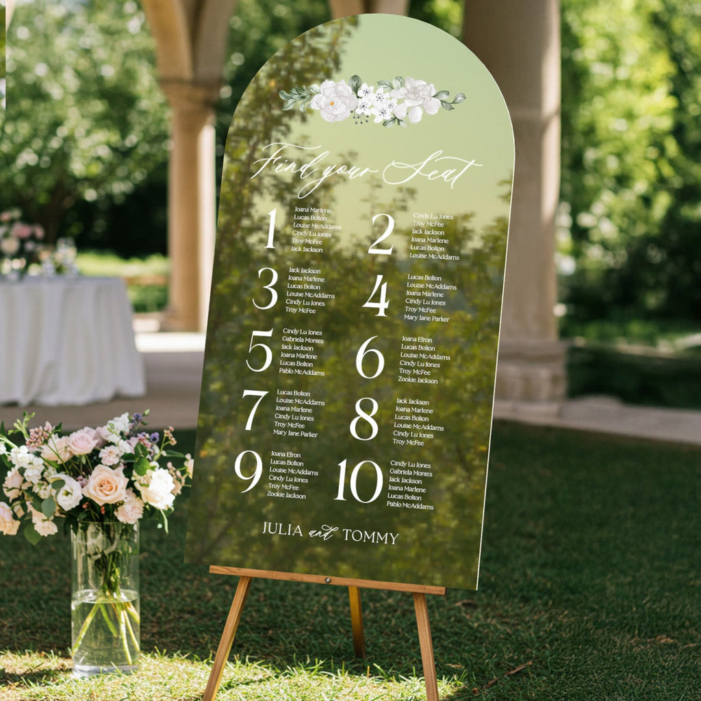 Find Your Seat Mirror Sign, Custom Gold Mirror Wedding Seating Chart - SpeedyOrders
