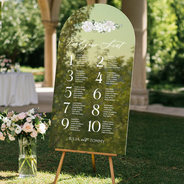 Find Your Seat Mirror Sign, Custom Gold Mirror Wedding Seating Chart - SpeedyOrders