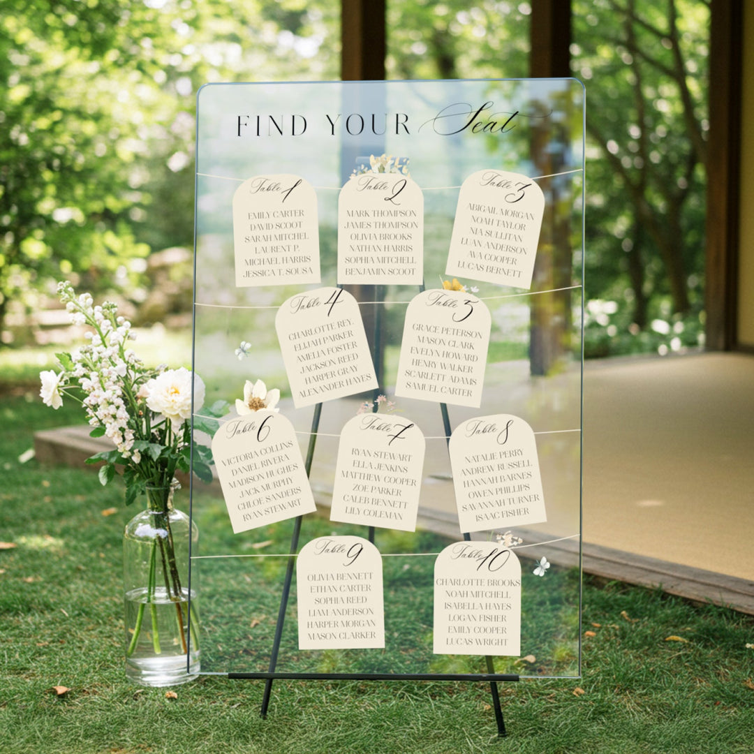 Find Your Seat Mirror Sign, Custom Wedding Seating Chart - SpeedyOrders