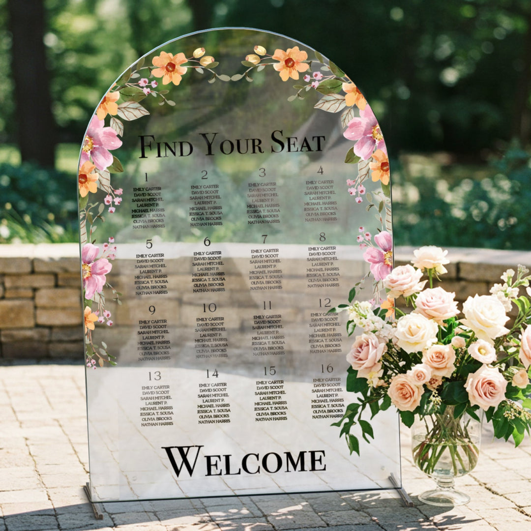 Find Your Seat Mirror Sign, Custom Wedding Seating Chart - SpeedyOrders