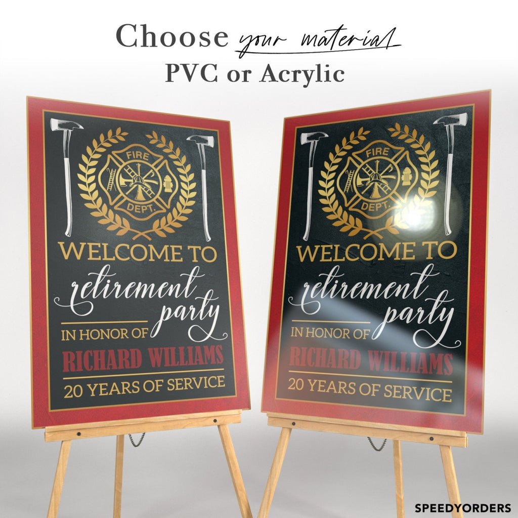 Firefighter Retirement Sign, Firefighter Retirement Welcome Sign - SpeedyOrders
