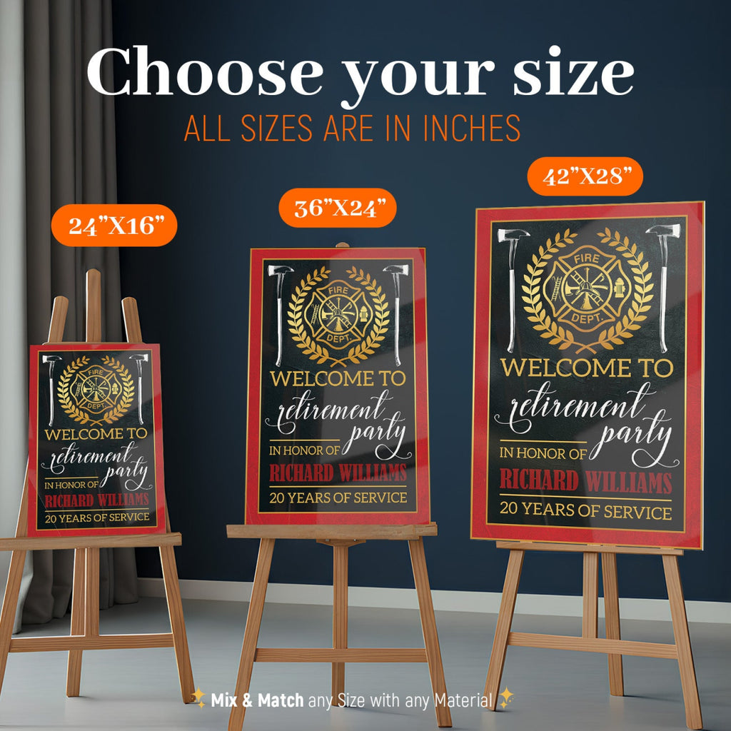 Firefighter Retirement Sign, Firefighter Retirement Welcome Sign - SpeedyOrders