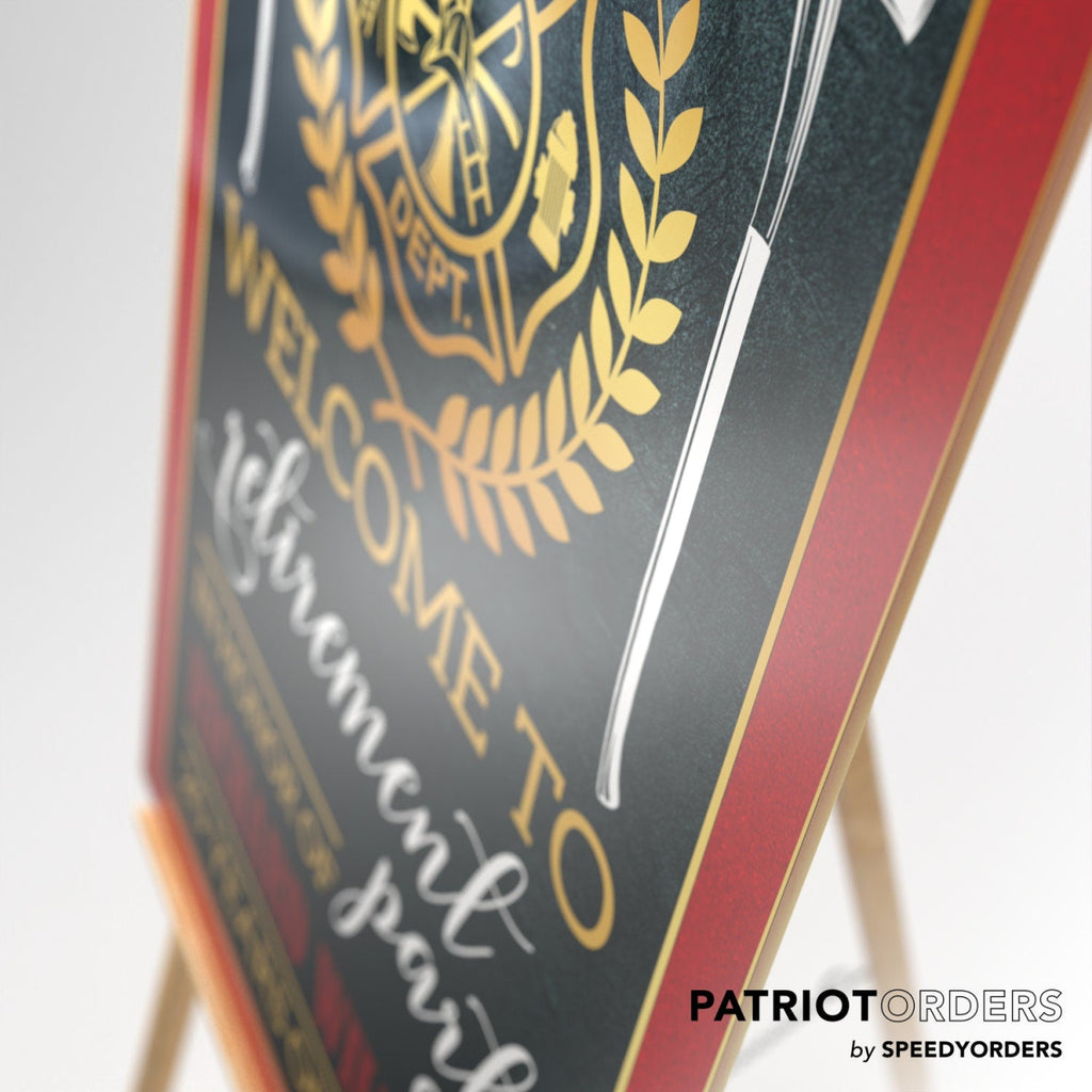 Firefighter Retirement Sign, Firefighter Retirement Welcome Sign - SpeedyOrders