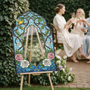 Floral bridal shower Sign, Stained Glass Bridal Shower Welcome Sign. - SpeedyOrders