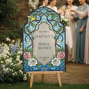Floral bridal shower Sign, Stained Glass Bridal Shower Welcome Sign. - SpeedyOrders