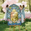 Floral bridal shower Sign, Stained Glass Bridal Shower Welcome Sign. - SpeedyOrders