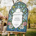 Floral bridal shower Sign, Stained Glass Bridal Shower Welcome Sign. - SpeedyOrders