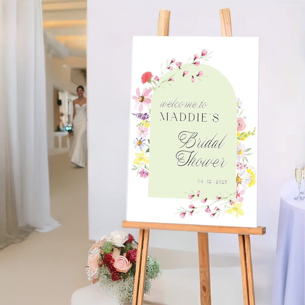 Floral Bridal Shower Sign, Wildflowers Bridal Shower Welcome - SpeedyOrders