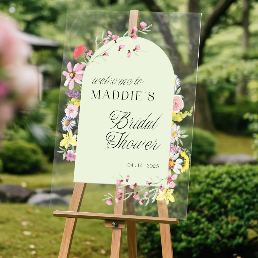 Floral Bridal Shower Sign, Wildflowers Bridal Shower Welcome - SpeedyOrders
