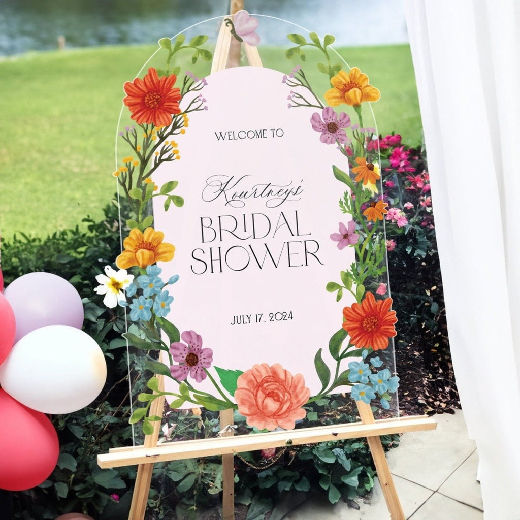 Floral Bridal Shower Welcome Sign, Wildflowers Bridal Shower Sign - SpeedyOrders