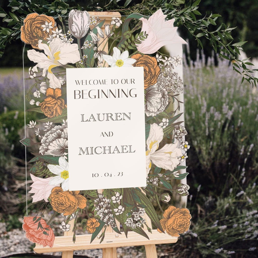 Floral Elegance: Personalized Warm Wedding Welcome - SpeedyOrders