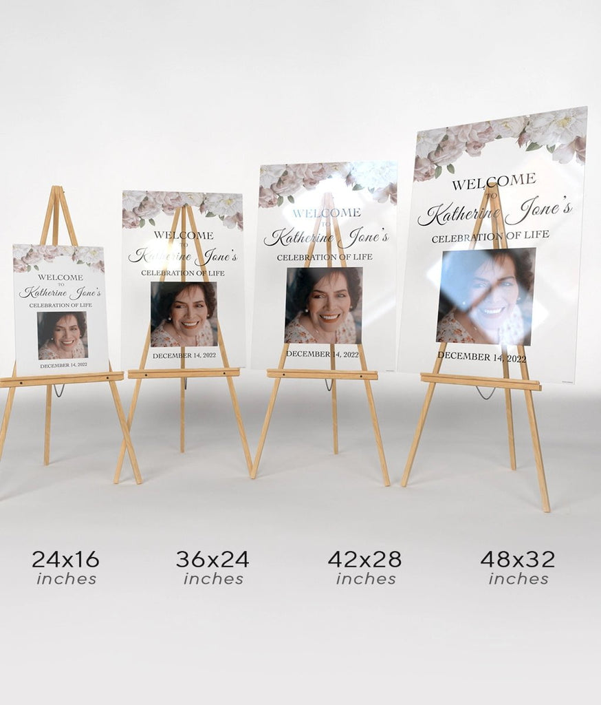 Floral Funeral Reception Sign - SpeedyOrders