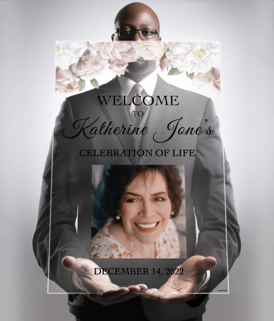 Floral Funeral Reception Sign - SpeedyOrders