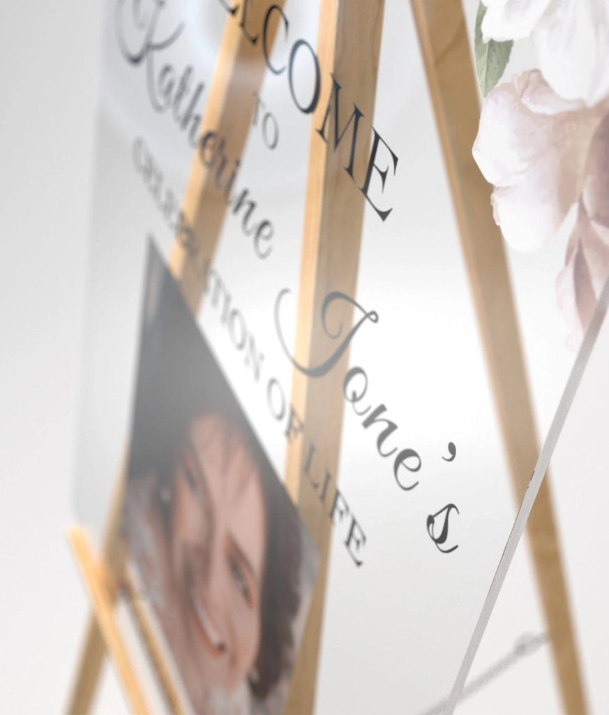 Floral Funeral Reception Sign - SpeedyOrders