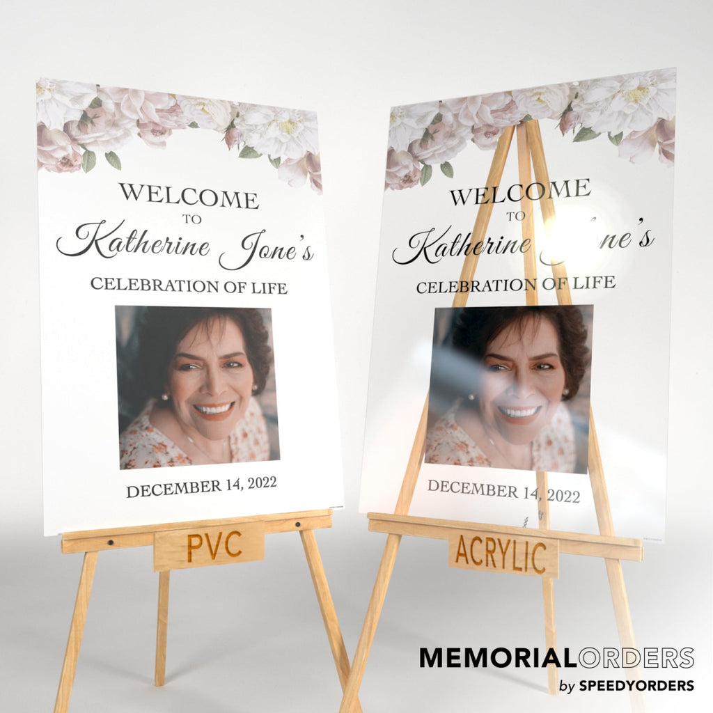 Floral Funeral Reception Sign - SpeedyOrders