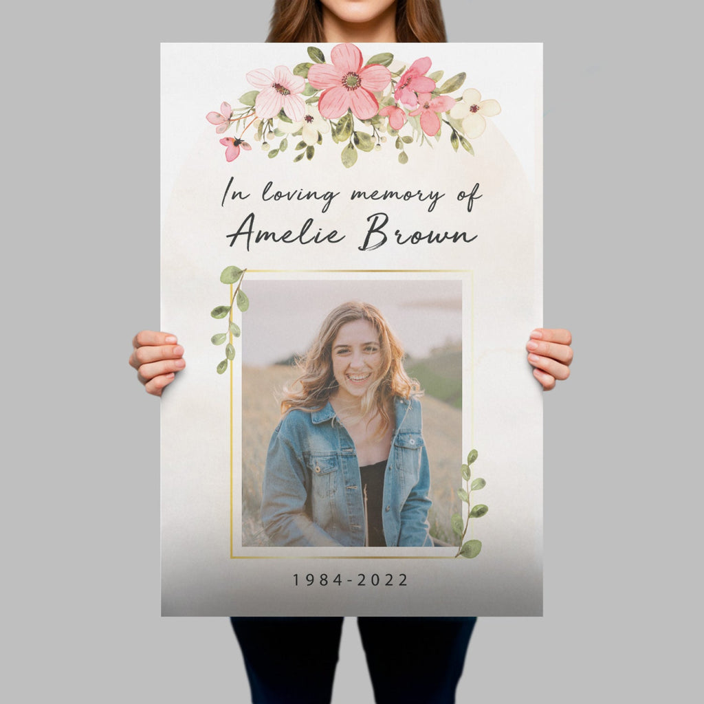 Floral In Loving Memory Funeral Sign - SpeedyOrders