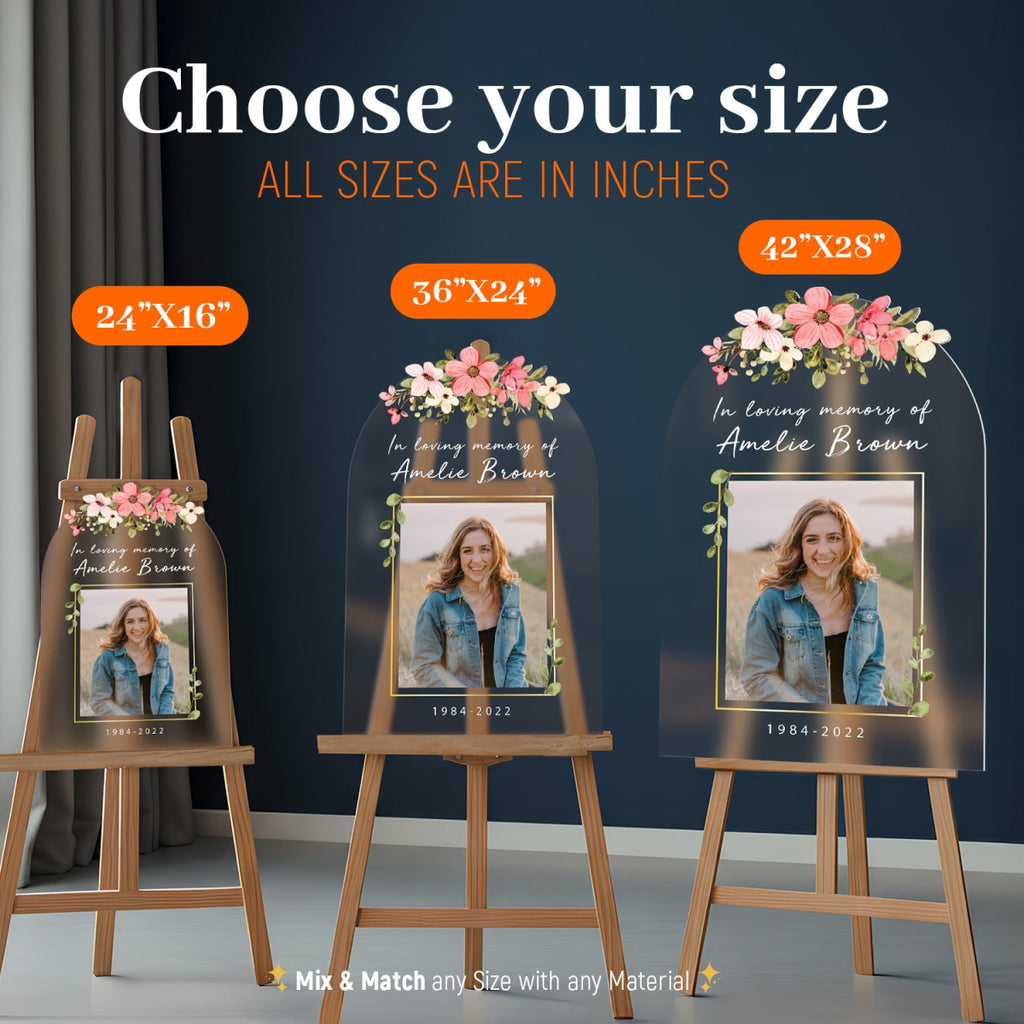 Floral In Loving Memory Funeral Sign - SpeedyOrders