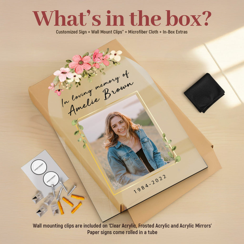 Floral In Loving Memory Funeral Sign - SpeedyOrders