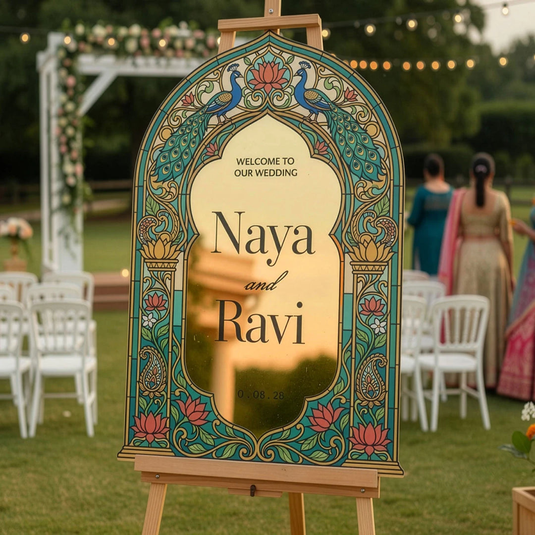 Floral Indian Wedding Welcome Sign - SpeedyOrders