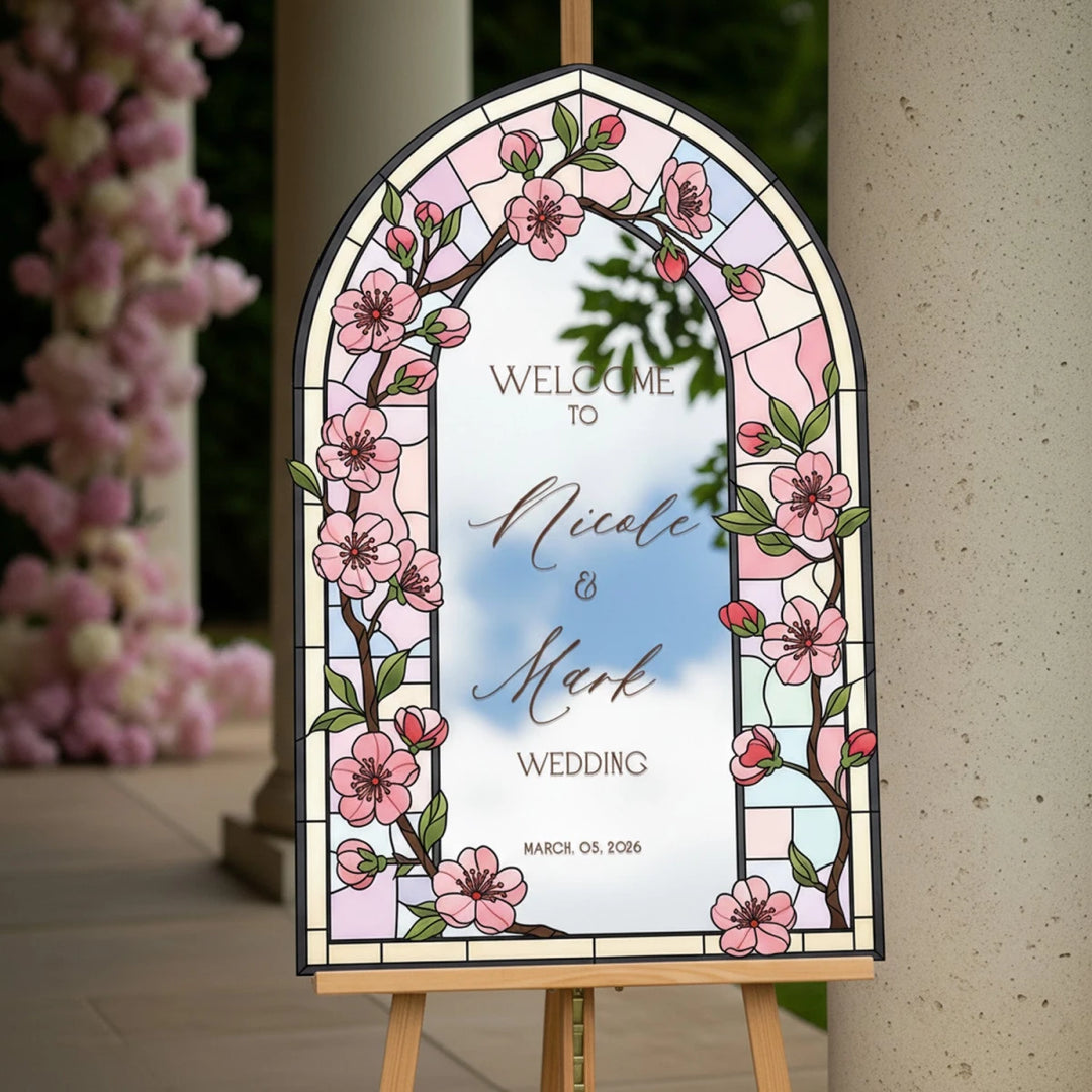 Floral Wedding Welcome Sign - SpeedyOrders
