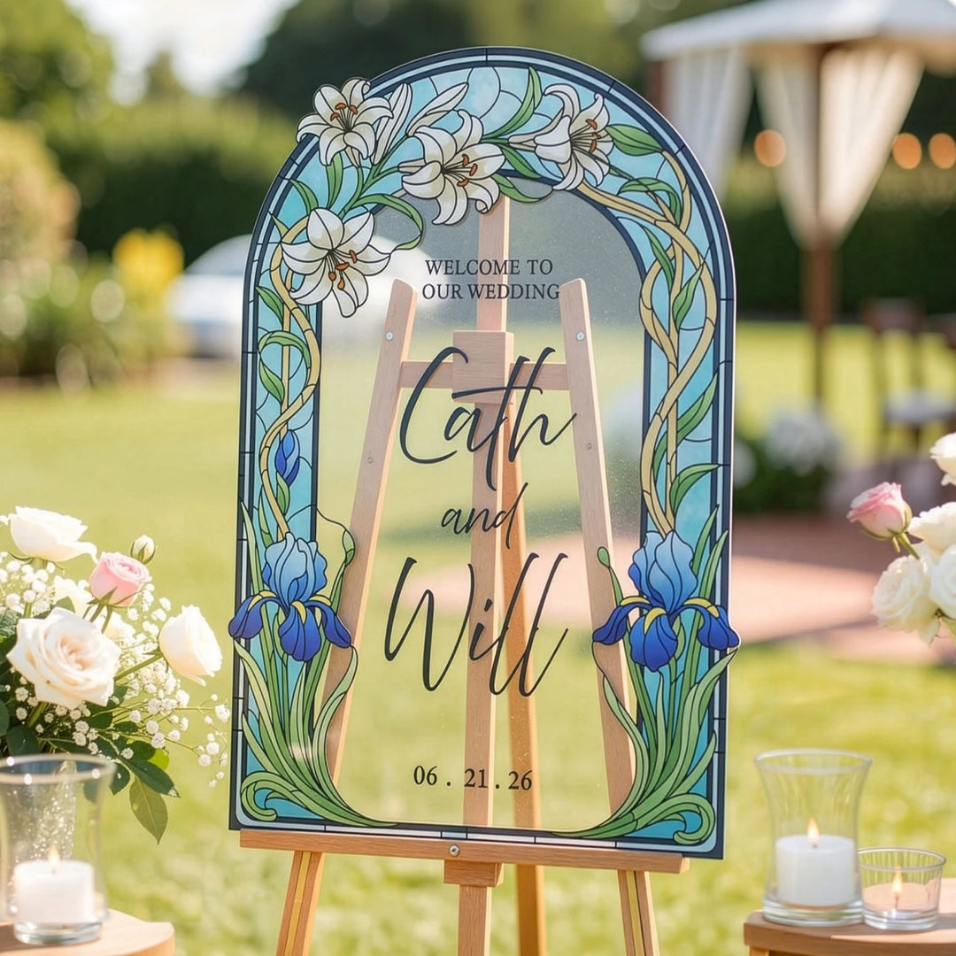 Floral Wedding Welcome Sign - SpeedyOrders