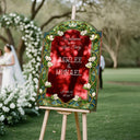 Floral Wedding Welcome Sign, Green Stained Glass Wedding Signs - SpeedyOrders