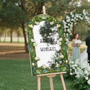 Floral Wedding Welcome Sign, Green Stained Glass Wedding Signs - SpeedyOrders