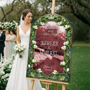 Floral Wedding Welcome Sign, Green Stained Glass Wedding Signs - SpeedyOrders