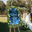 Floral Wedding Welcome Sign, Green Stained Glass Wedding Signs - SpeedyOrders