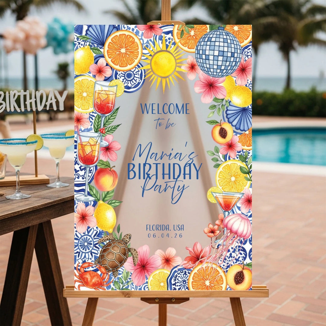 Floral Women’s Birthday Party Sign - SpeedyOrders