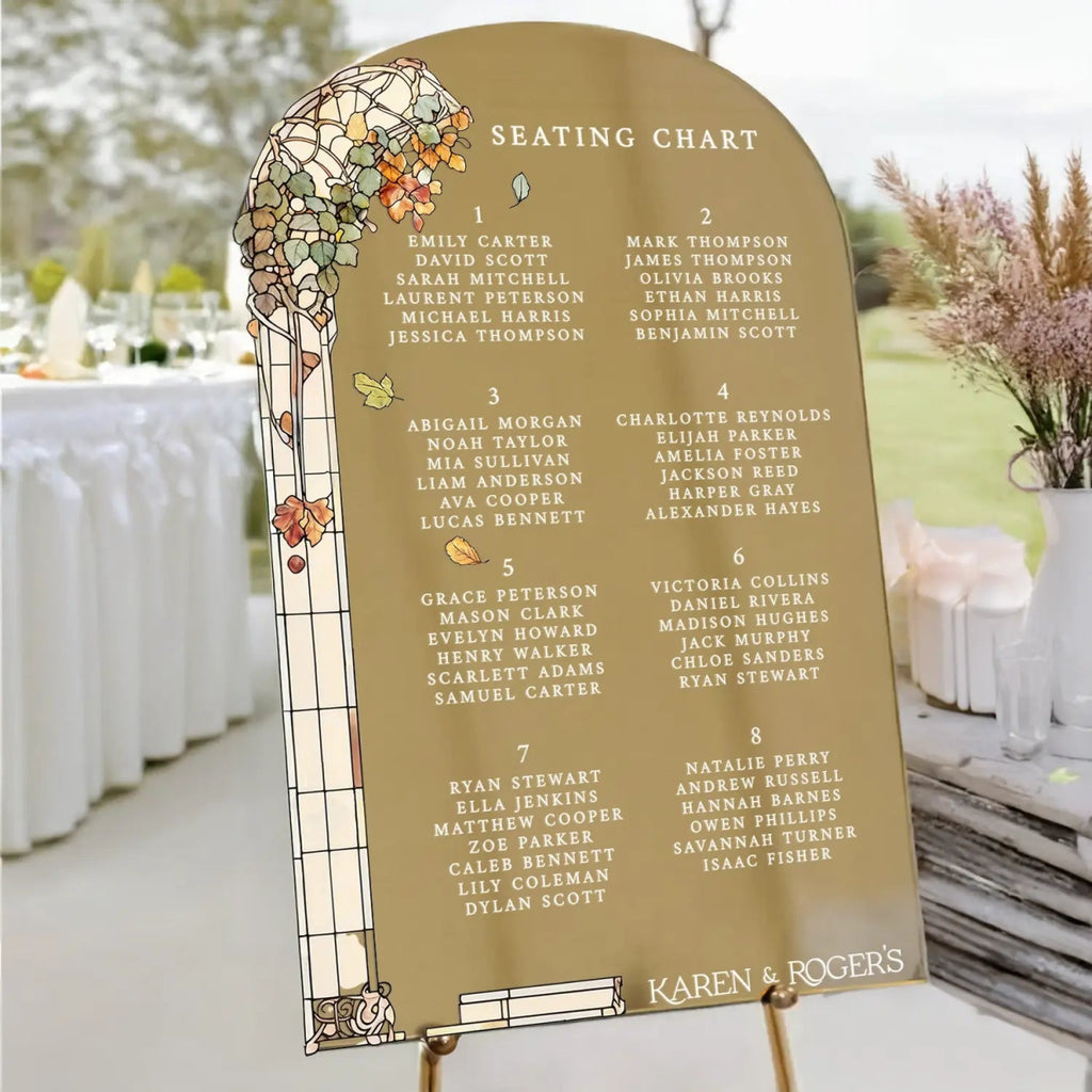 Forever In Love Wedding Bundle Set, Stained Glass Floral Wedding Sign Bundle, Seating Chart, Order Of Events and Table Signs - SpeedyOrders