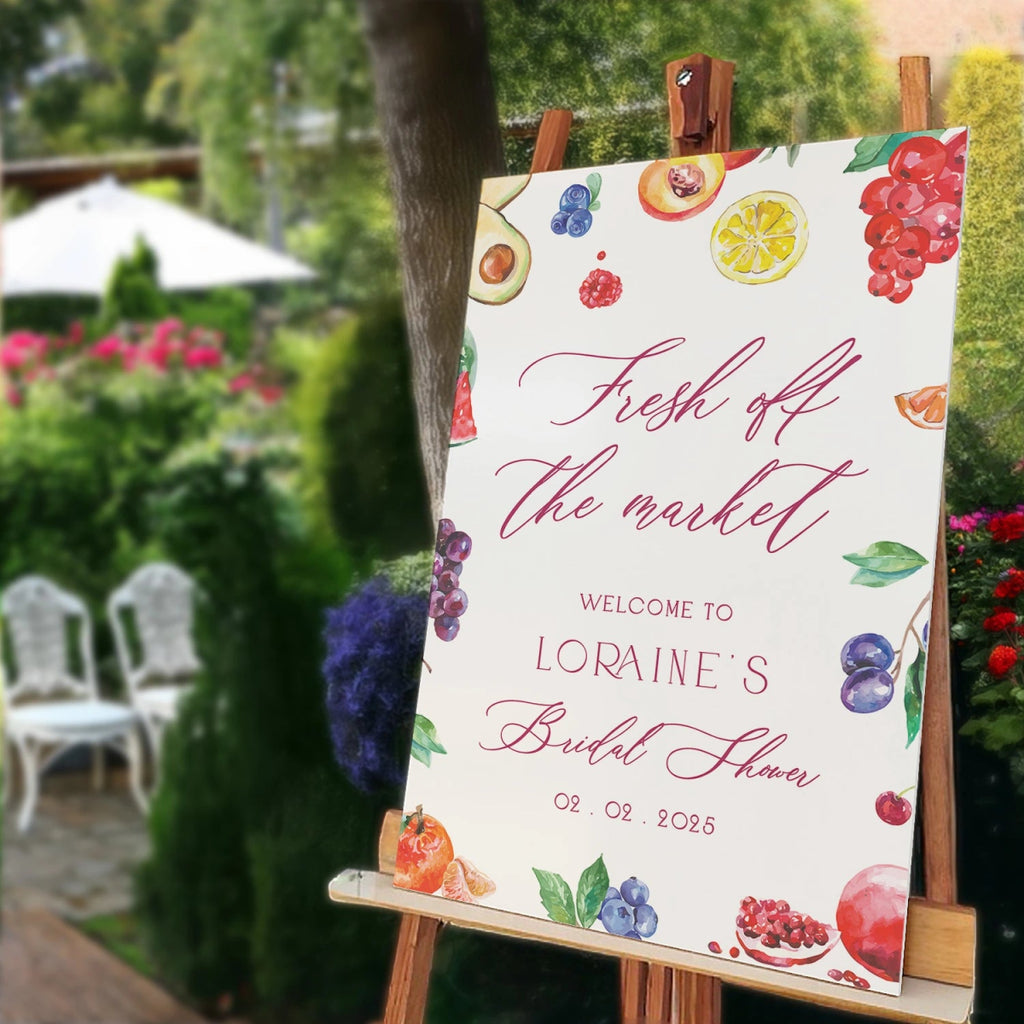 Fresh Off The Market Bridal Shower Sign, Acrylic Bridal Shower Welcome Sign - SpeedyOrders